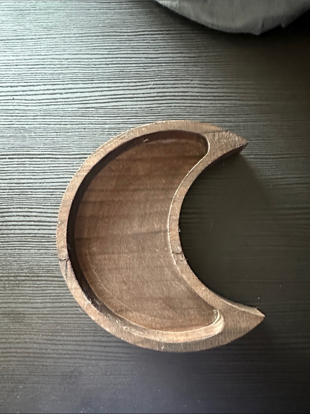 Wooden Crescent Moon Trinket Dish - Brown